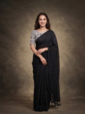 Black Khadi Saree